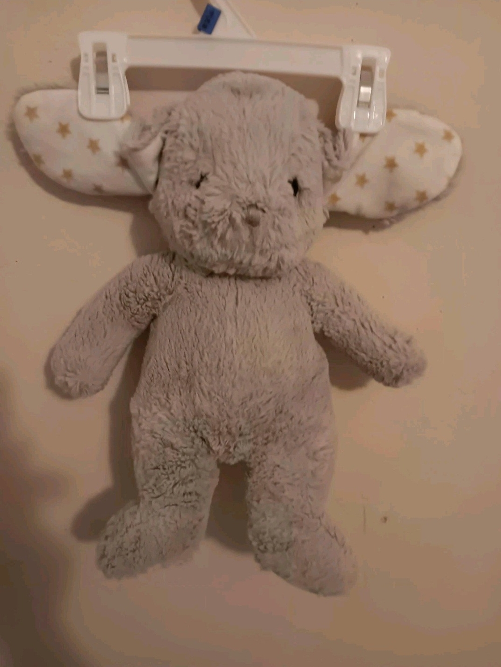 Cloud B Plush Bunny Rabbit Stuffed Animal Gray Large Floppy Star Ears Soft Cuddl